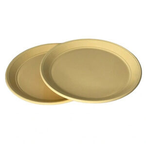 VINTAGE 80s Buttermilk Yellow Kiln Craft Tableware Ironstone Dinner Plates 2 pc